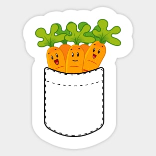 Carrots In Pocket Vegan Sticker